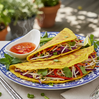 Vegetable Crepes with Sweet Chili Sauce