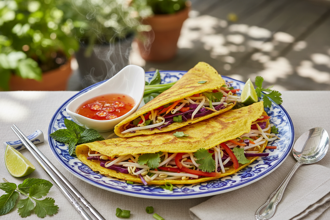Vegetable Crepes with Sweet Chili Sauce